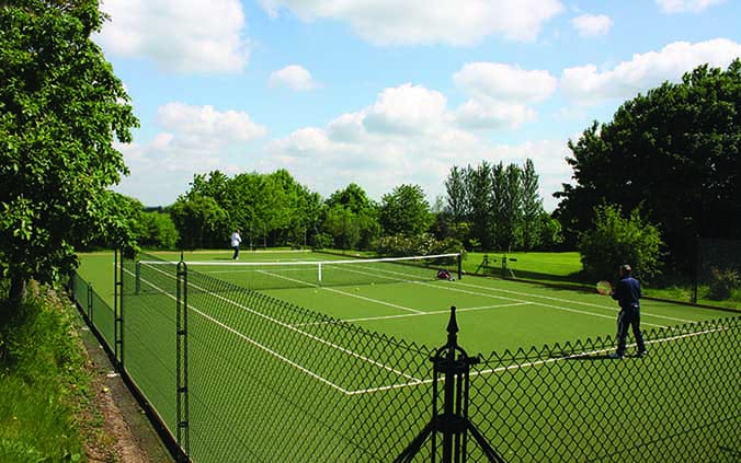 A Savanna tennis court - synthesis grass - sometimes called fake grass.